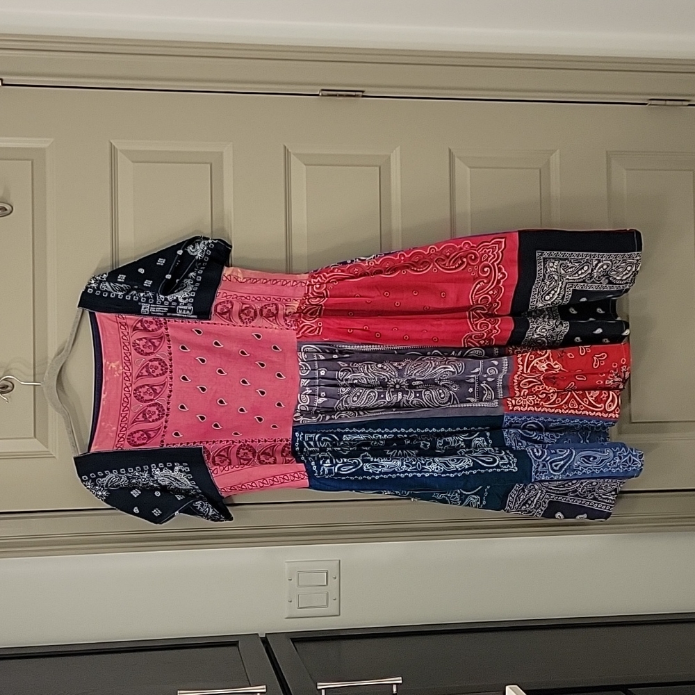 Psychic Outlaw Patchwork Bandana Midi Dress - Picture 2 of 4